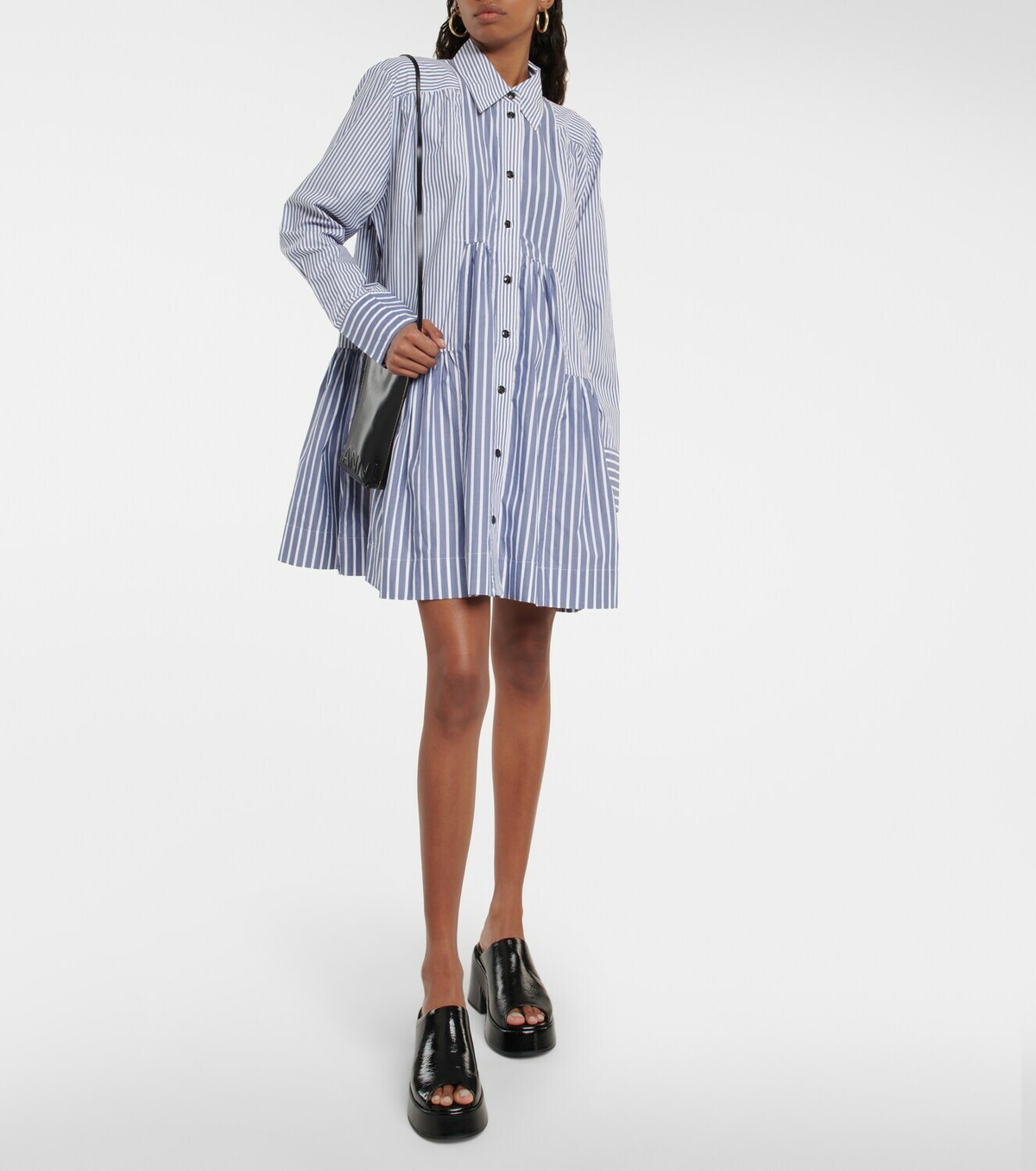 Ganni - Striped cotton shirt dress GANNI Ganni - Striped cotton shirt dress GANNI