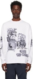 We11done White Mixed Horror Long Sleeve T-Shirt