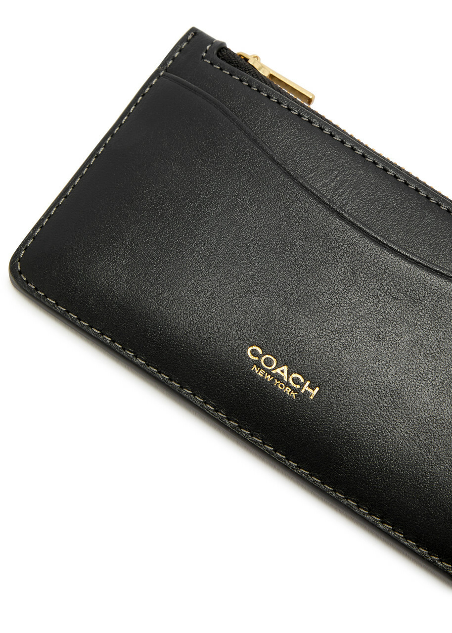 Coach Leather Cardholder - Black - One Size