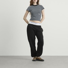 Hommegirls Women's x Fruit of the Loom Striped Baby T-Shirt in Baby Blue