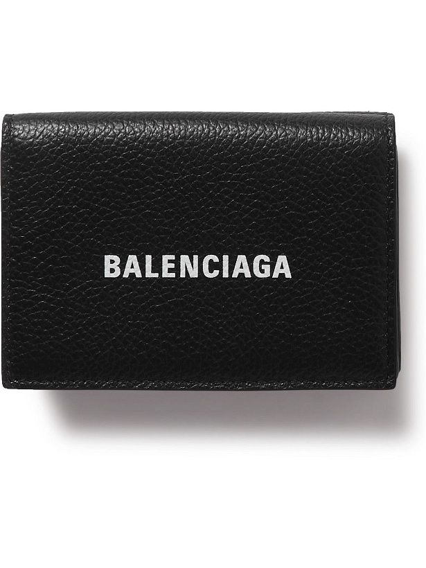 Photo: Balenciaga - Logo-Print Full-Grain Leather Trifold Wallet