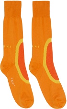 Marni Orange Jacquard Socks