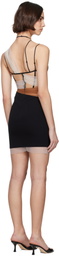 Nensi Dojaka Black Sacha Corset Sheer Drapes Minidress