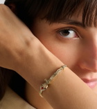 Yvonne Léon Python Mini 9kt gold bracelet with diamonds and enamel