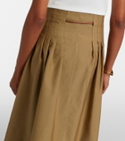 Max Mara Tempio belted cotton twill midi skirt