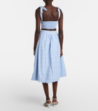Bananhot Alba gingham cotton poplin midi skirt