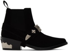 Toga Pulla Black Ankle Strap Chelsea Boots