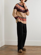 Sacai - Eric Haze Fair Isle Cotton-Jacquard Sweater - Pink