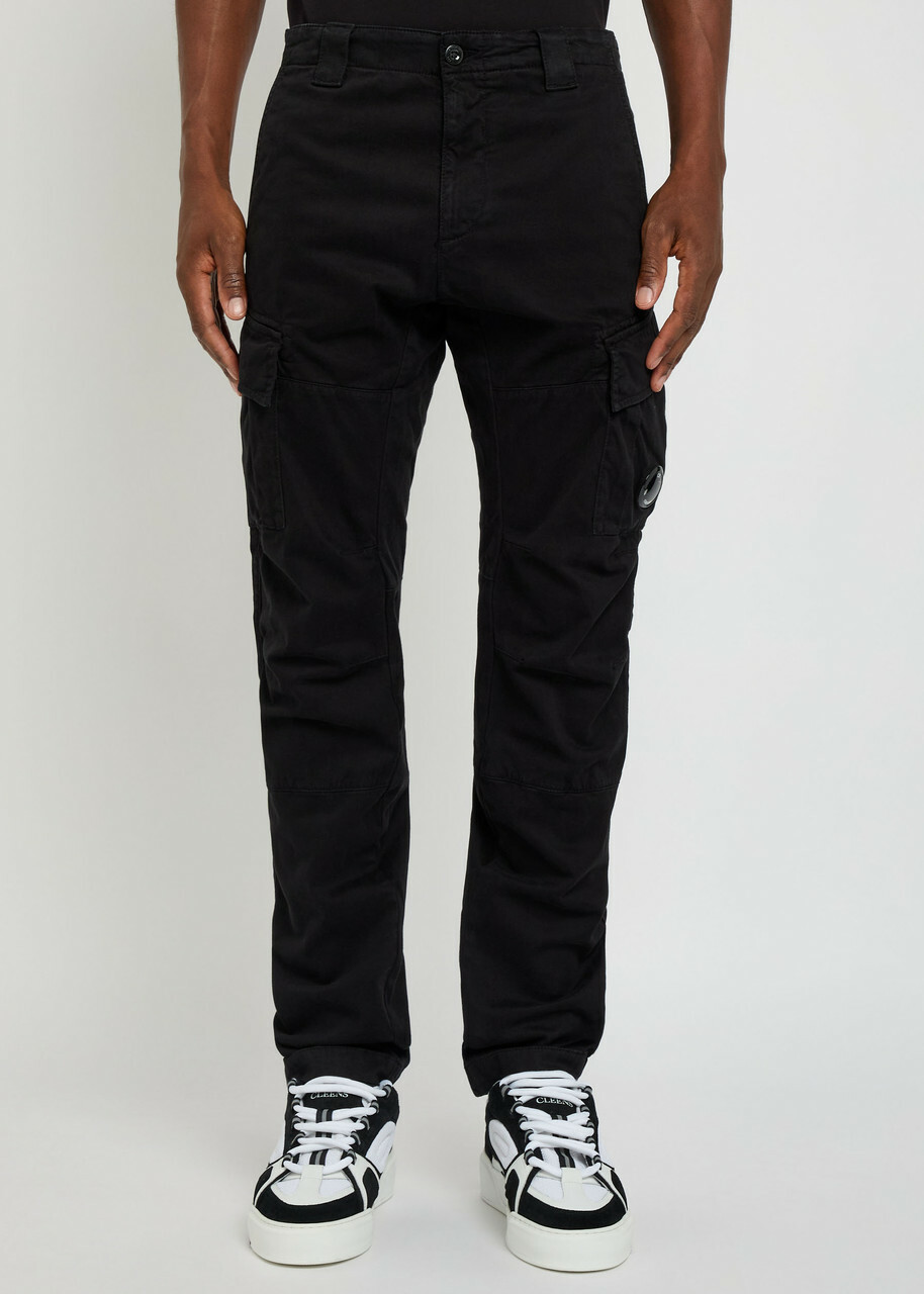 C.P. Company Lens Stretch-cotton Cargo Trousers Black