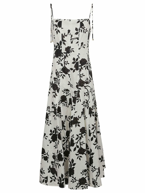 Photo: self-portrait Floral Print Linen Midi Dress