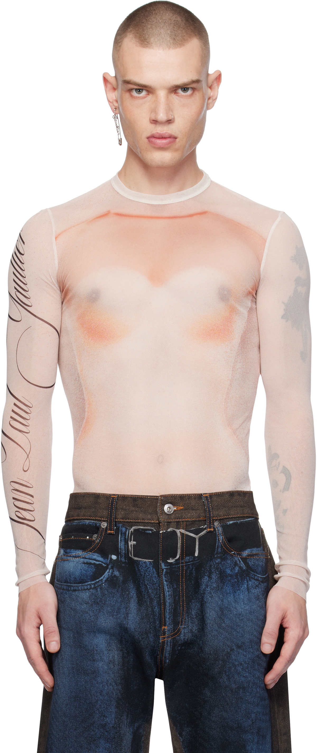 2025新入荷 Jean Paul Gaultier Pink 'Le Classique' Long Sleeve Top Jean トップス