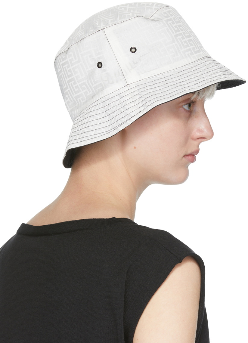 Raffia-effect viscose bucket hat