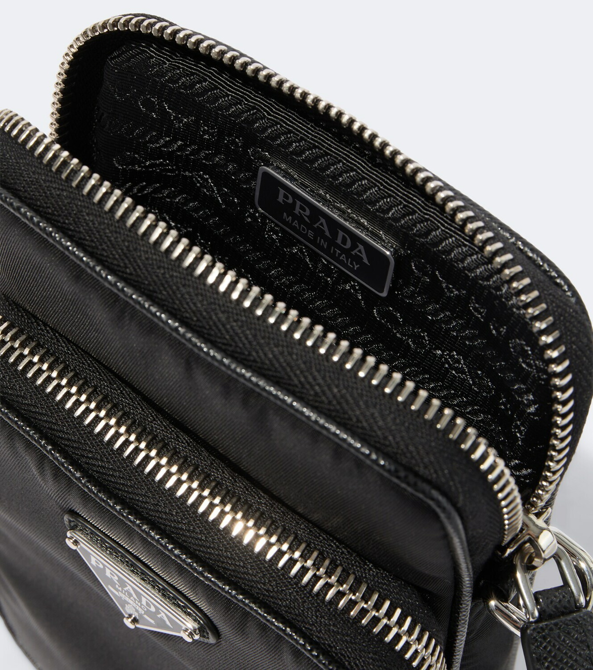 Prada Re-Nylon and Saffiano leather phone pouch
