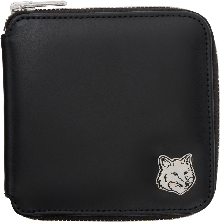 Photo: Maison Kitsuné Black Fox Head Square Zipped Wallet