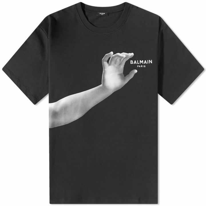 Photo: Balmain Men's Statue Print Logo T-Shirt in Black