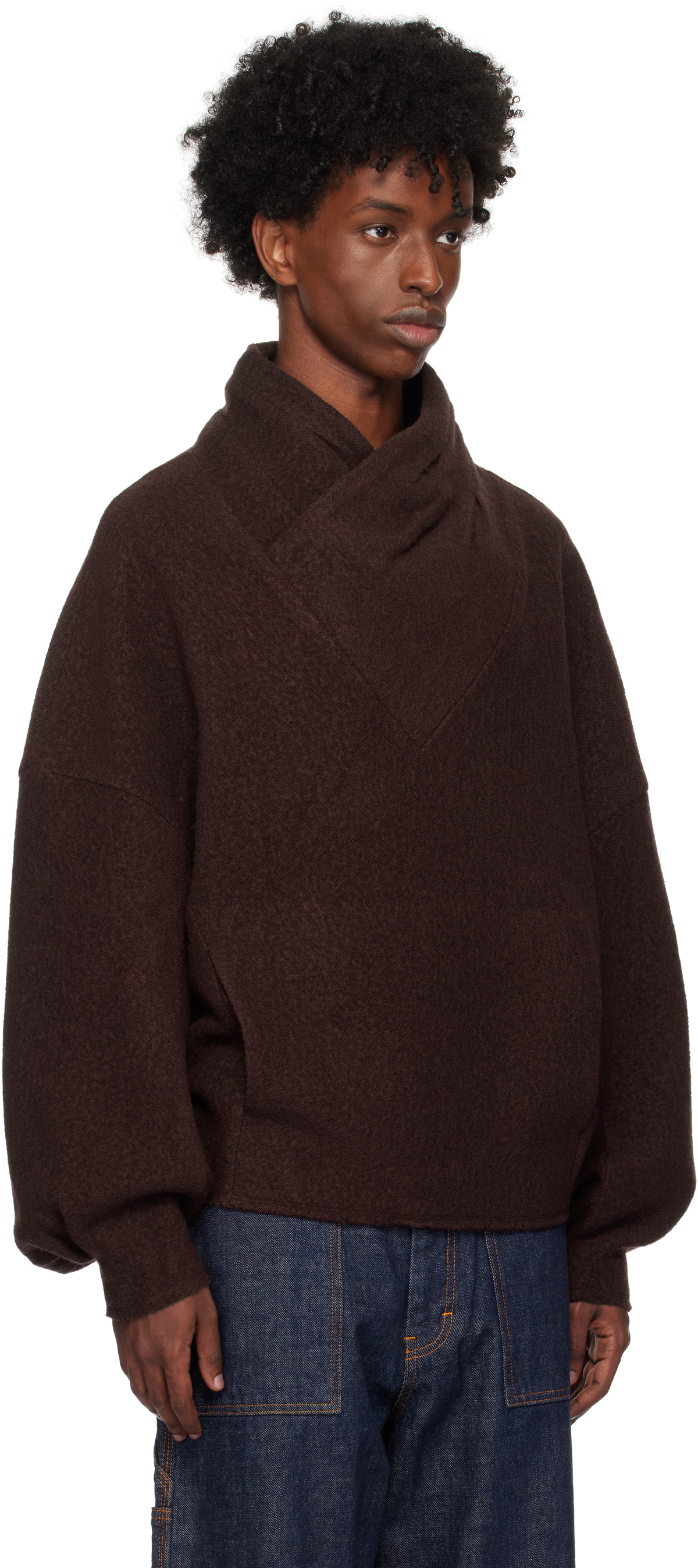 pet-tree-kor Burgundy Resonance Pleat Sweater pet-tree-kor