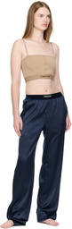TOM FORD Navy Stretch Silk Satin Lounge Pants