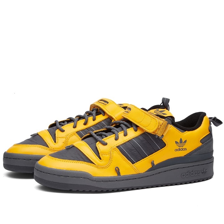 Photo: Adidas Men's Forum 84 Camp Low Sneakers in Yellow/Grey/Core Black