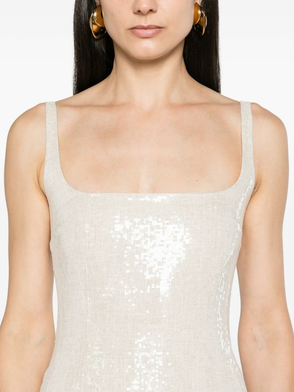 16arlington sior sequined mini dress 16Arlington Neutral Sior Sequin-Embellished Mini Dress 16Arlington