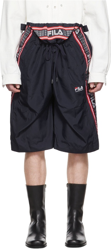 Photo: Y/Project Navy FILA Edition Polyester Shorts