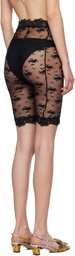 Yuhan Wang Black Lace Biker Shorts