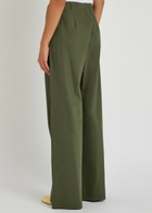 Vince Colette Wide-leg Cotton-poplin Trousers Khaki