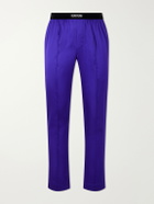 TOM FORD - Silk-Blend Satin Pyjama Trousers - Purple