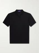 Ralph Lauren Purple label - Cotton and Cashmere-Blend Piqué Polo Shirt - Black