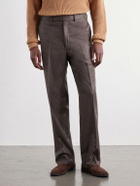 Stòffa - Straight-Leg Wool and Cashmere-Blend Flannel Trousers - Brown