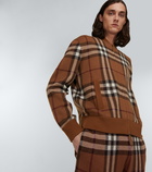 Burberry - Checked cashmere bomber jacket