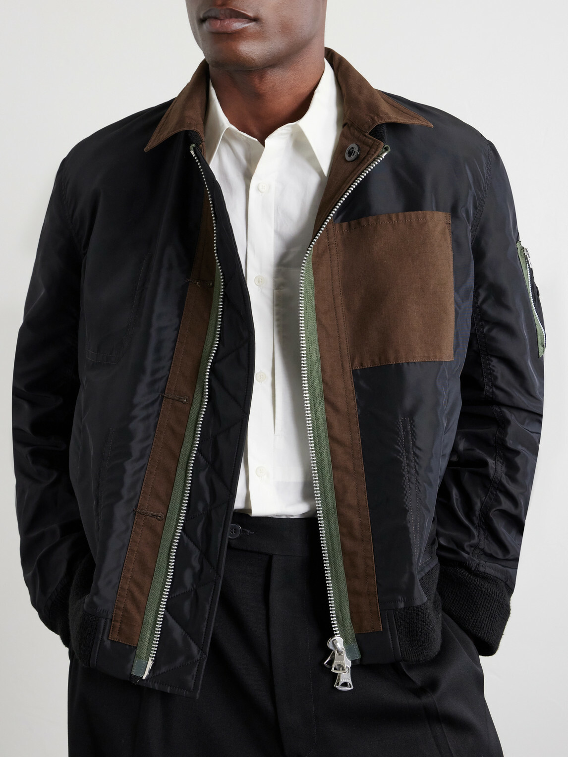 Sacai - Reversible Nylon Bomber Jacket - Brown Sacai