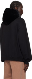 Marni Black Brushed Organic Cotton & Faux-Fur Hoodie