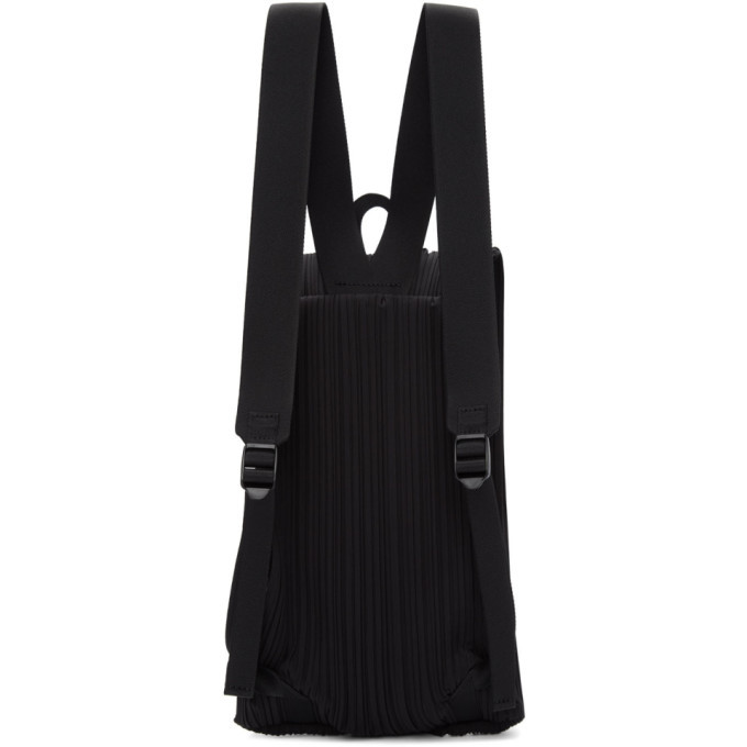 Pleats Please Issey Miyake Black Oval Pleats Backpack Pleats