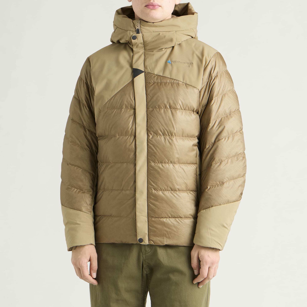 Klättermusen Men's Rå Hooded Down Jacket in Warm Sand