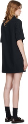 A.P.C. Navy Poly Mini Dress