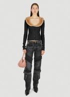 Blumarine Faux Fur Trim Cardigan