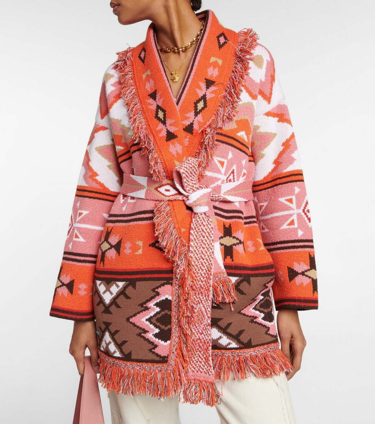 Alanui - Desert Road jacquard cotton cardigan