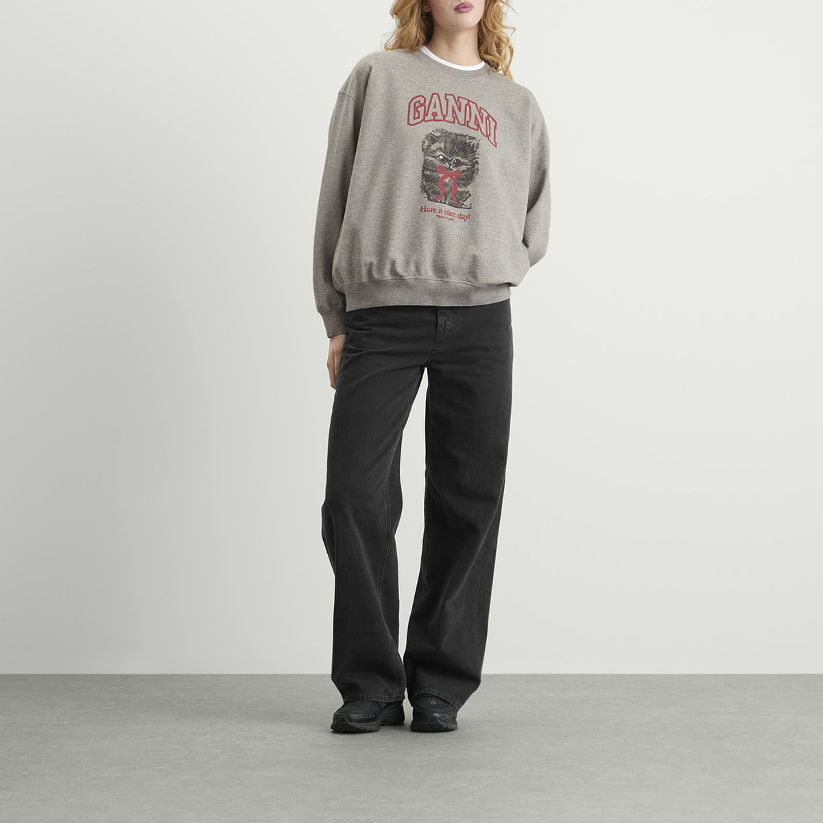 GANNI Women's Isoli Crewneck Sweatshirt in Paloma