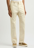 Percival Stay Press Auxiliary Cotton Trousers Cream