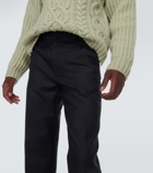 Dries Van Noten Striped wool-blend straight pants