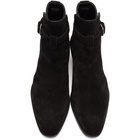 Saint Laurent Black Suede Wyatt Jodhpur Boots