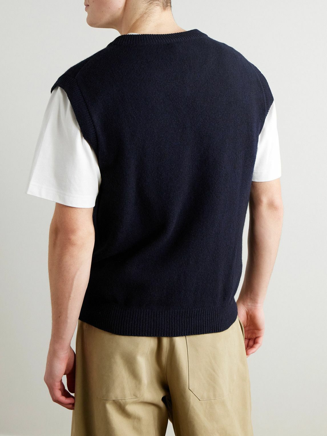 Sunspel - Wool Sweater Vest - Blue
