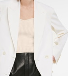 Saint Laurent Ribbed-knit wool bustier