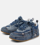 Loewe - Distressed denim sneakers