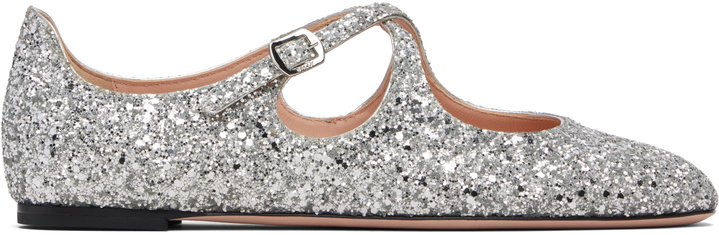 Photo: Bally Silver Beliska Ballerina Flats