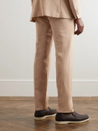 Zegna - Wool and Linen-Blend Trousers - Neutrals