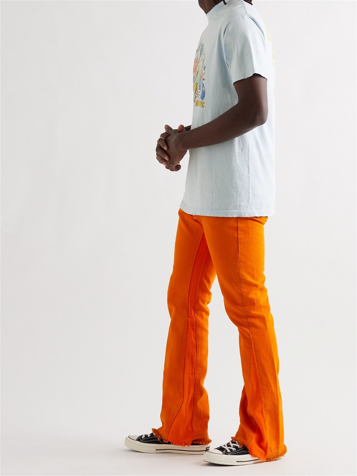 MINTCREW Flared Denim Carpenter Pant (Orange) 30