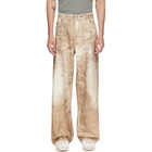 CAMPERLAB Beige Corduroy Print Denim Loose Jeans
