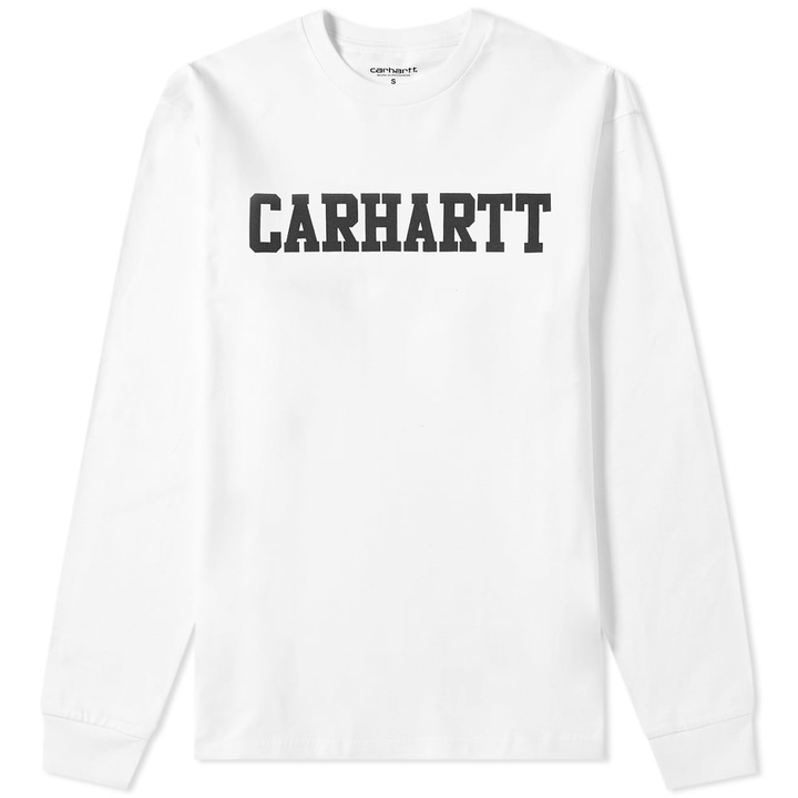 Photo: Carhartt Long Sleeve College Tee White & Black