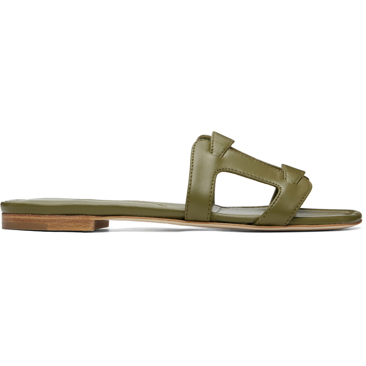 Photo: Manolo Blahnik Brown Grellanuflat Nappa Leather Flat Sandals
